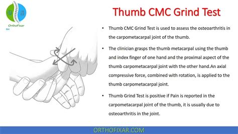 bend thumb then wrist compression test|cmc wrist exam tests.